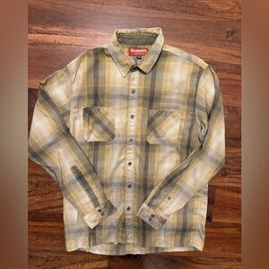 Simms Plaid Button-Down Shirt in Yellow and Black